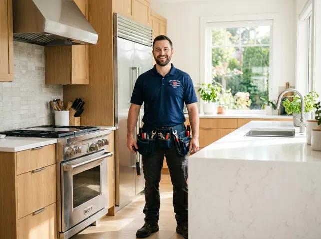 Appliance Repair Hero technician in a Altavista, VA kitchen after an appliance repair